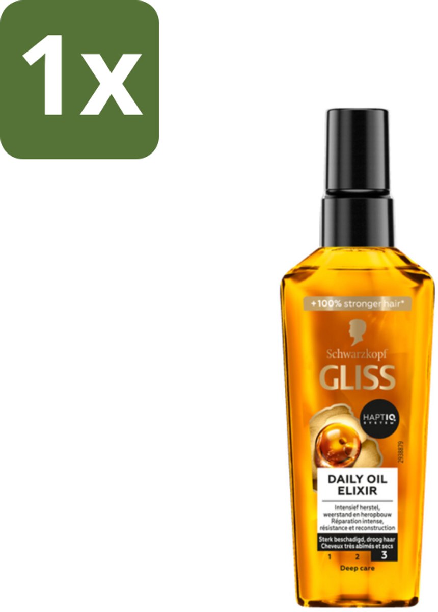 1 x Gliss - Hair Repair - Oil Elixer - Ultiem Haarherstel en Glans - Haarherstel - Haarbescherming - Haarbreuk - Keratine - Haarvoeding