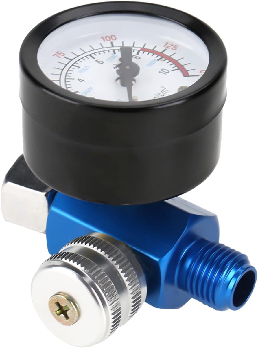 Spuitpistool drukregelaar 1/4" - manometer - instelbaar tot 10 bar - voor beter spuitresultaat - ShopVlot
