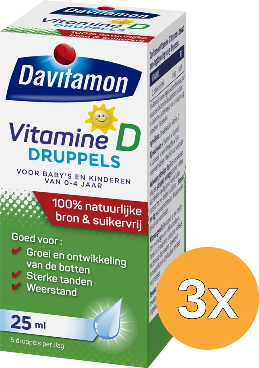 3x Davitamon Vitamine D druppels (25 ml)