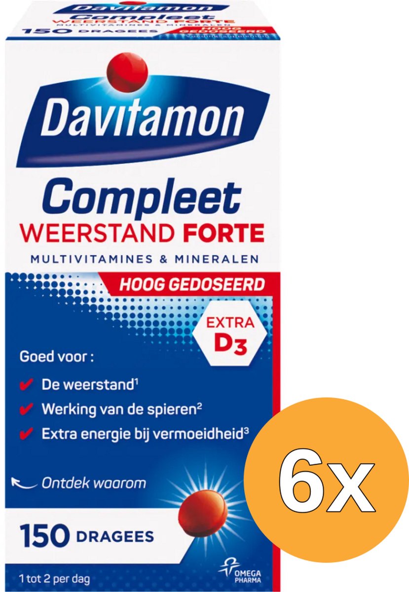 6x Davitamon Compleet weerstand forte (150 dragees)