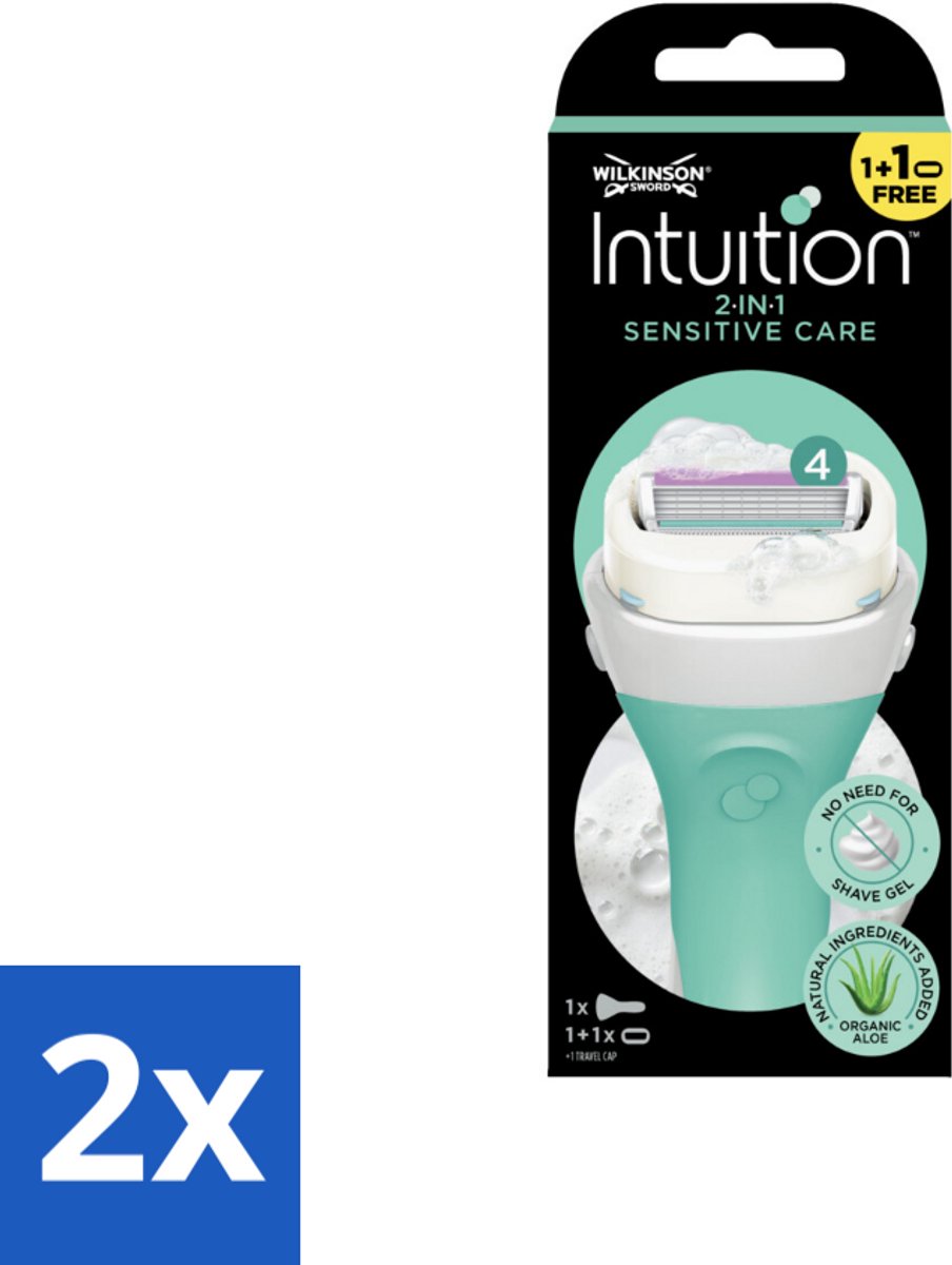 2 x Wilkinson Sword - Scheermes - Intuition Sensitive Care 2-in-1 - Zacht - 1 scheermes - Scheermes - Scheerapparaat - Vrouwen Scheerapparaat - Gevoelige Huid - Scheermesje