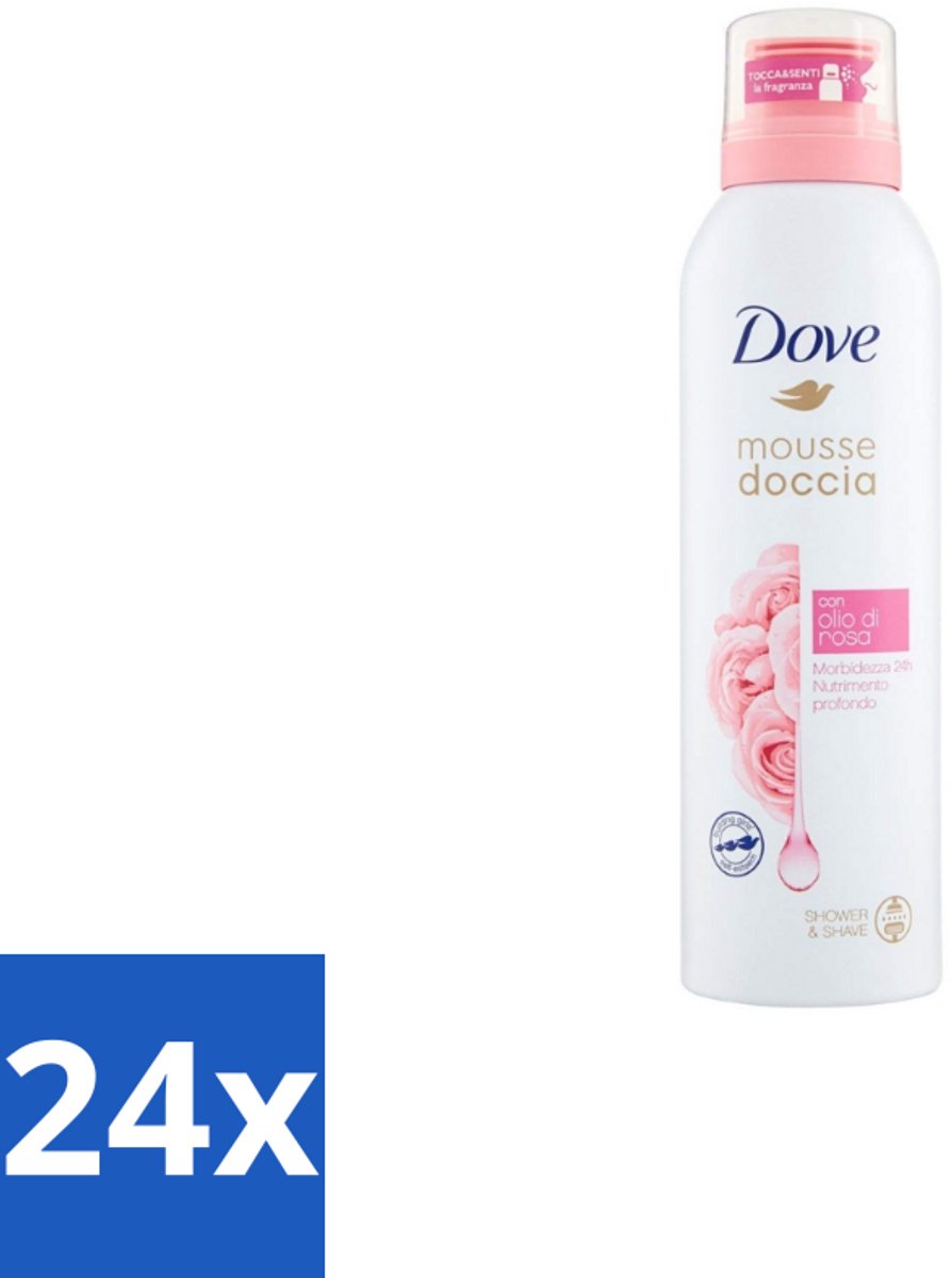 Dove Shower Foam - Rose Oil - 200 ml - Voordeelverpakking - 24 stuks