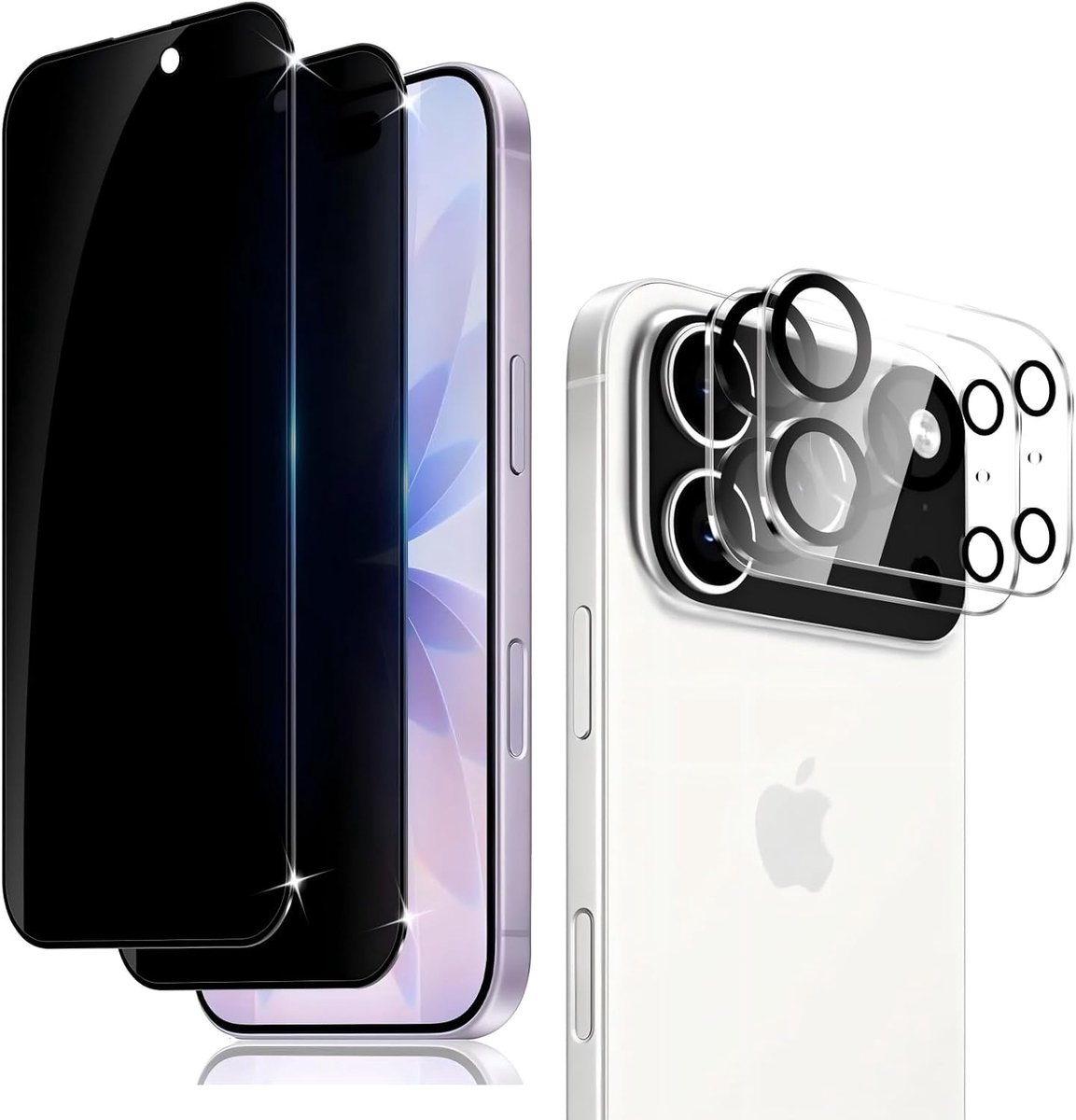 Privacy screen protector iP 17 Pro - 2x gehard glas - camera bescherming - optimale beeldkwaliteit - ShopVlot