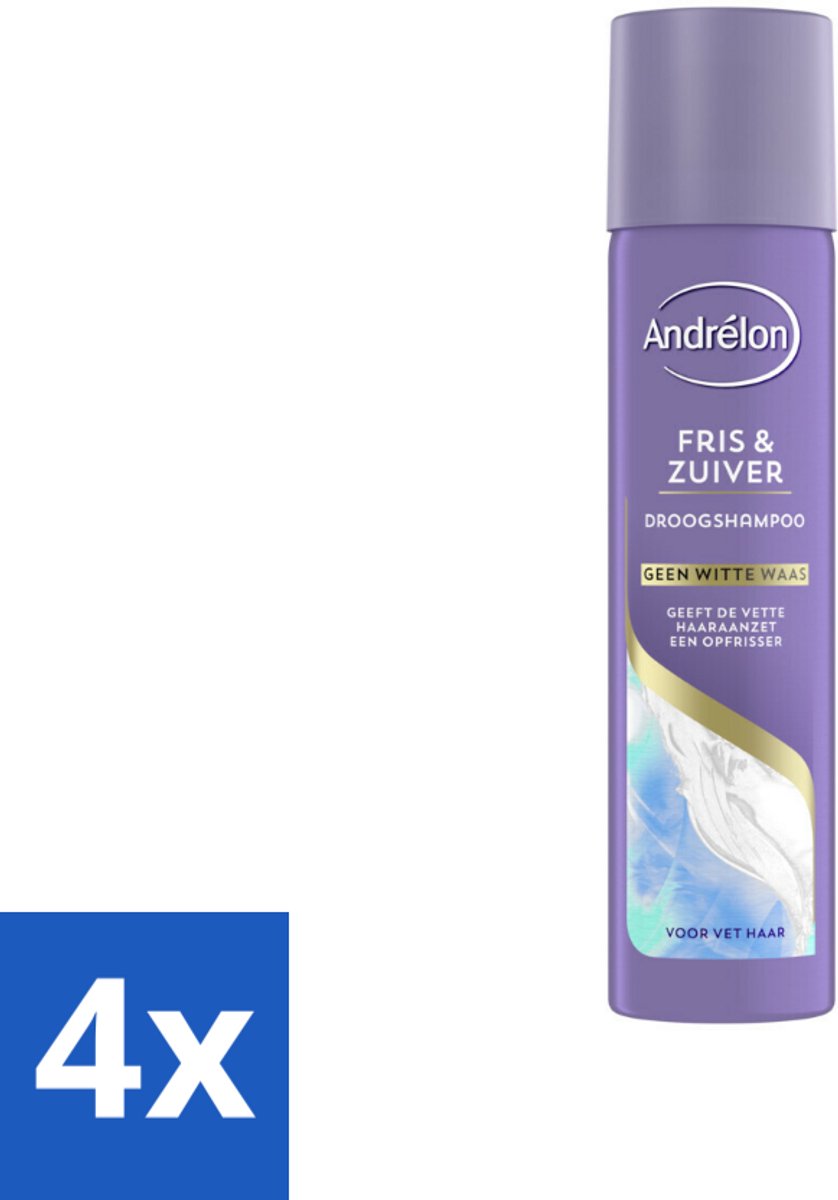4 x Andrélon Special - Fris & Zuiver - Droogshampoo - 245 ml - Droogshampoo - Haarverzorging - Fris Haar - Volume Shampoo - Droogshampoo Voor Vet Haar
