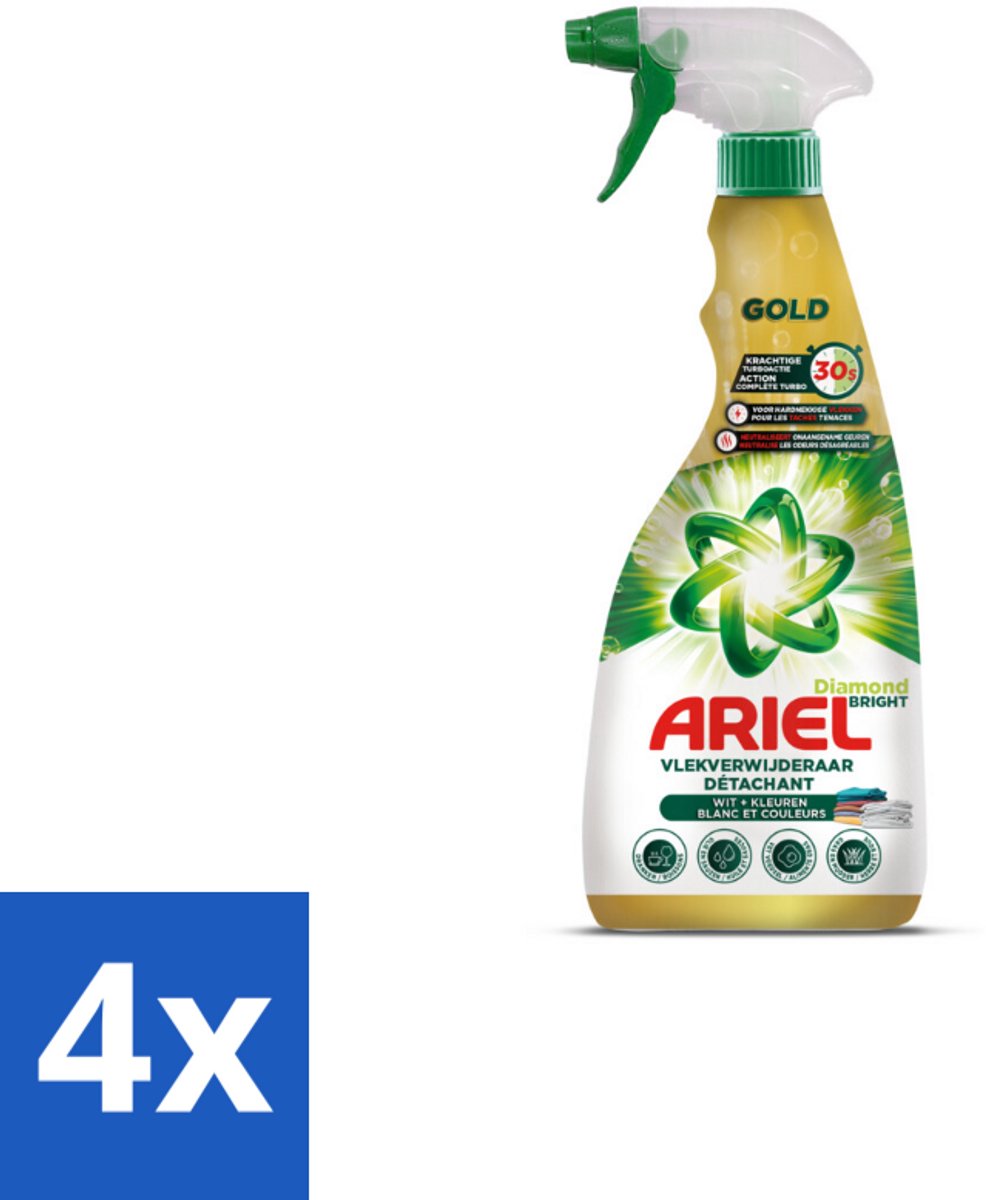4 x Ariel - Vlekkenverwijderaar - Gold Spray - 750 ml - Vlekkenverwijderaar - Vlekken Verwijderen - Wasmiddel - Ariel - Vlekkenspray