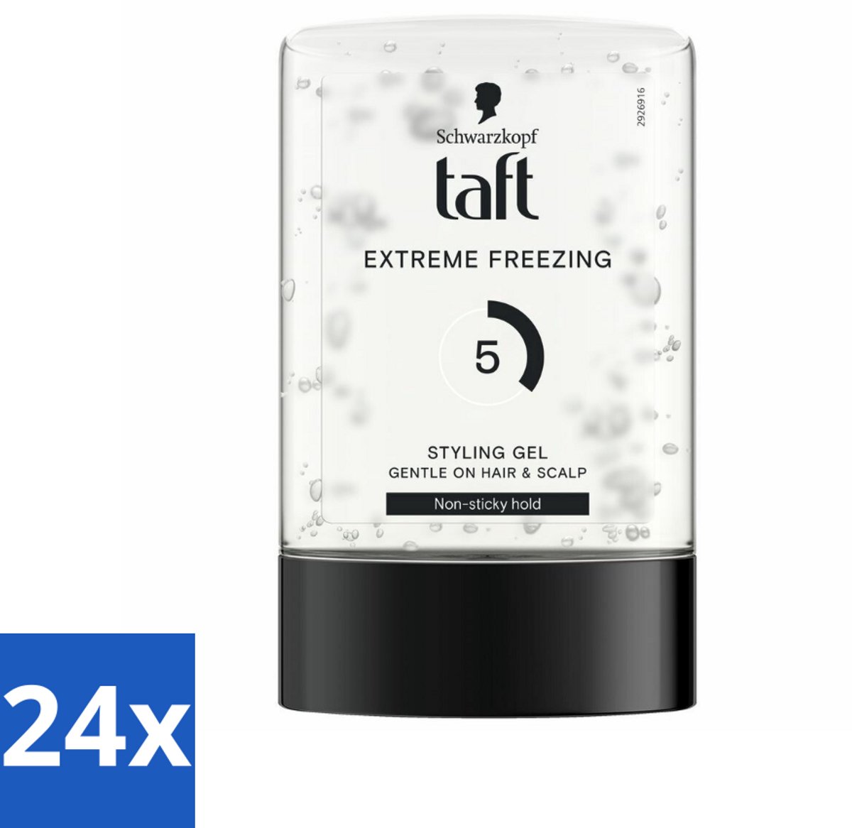 24 x Taft - Extreme freezing 5 - Styling Gel - Sterke hold - 300 ml - Haar Gel - Taft Gel - Extreme Hold - Sterke Fixatie - Korte Haar