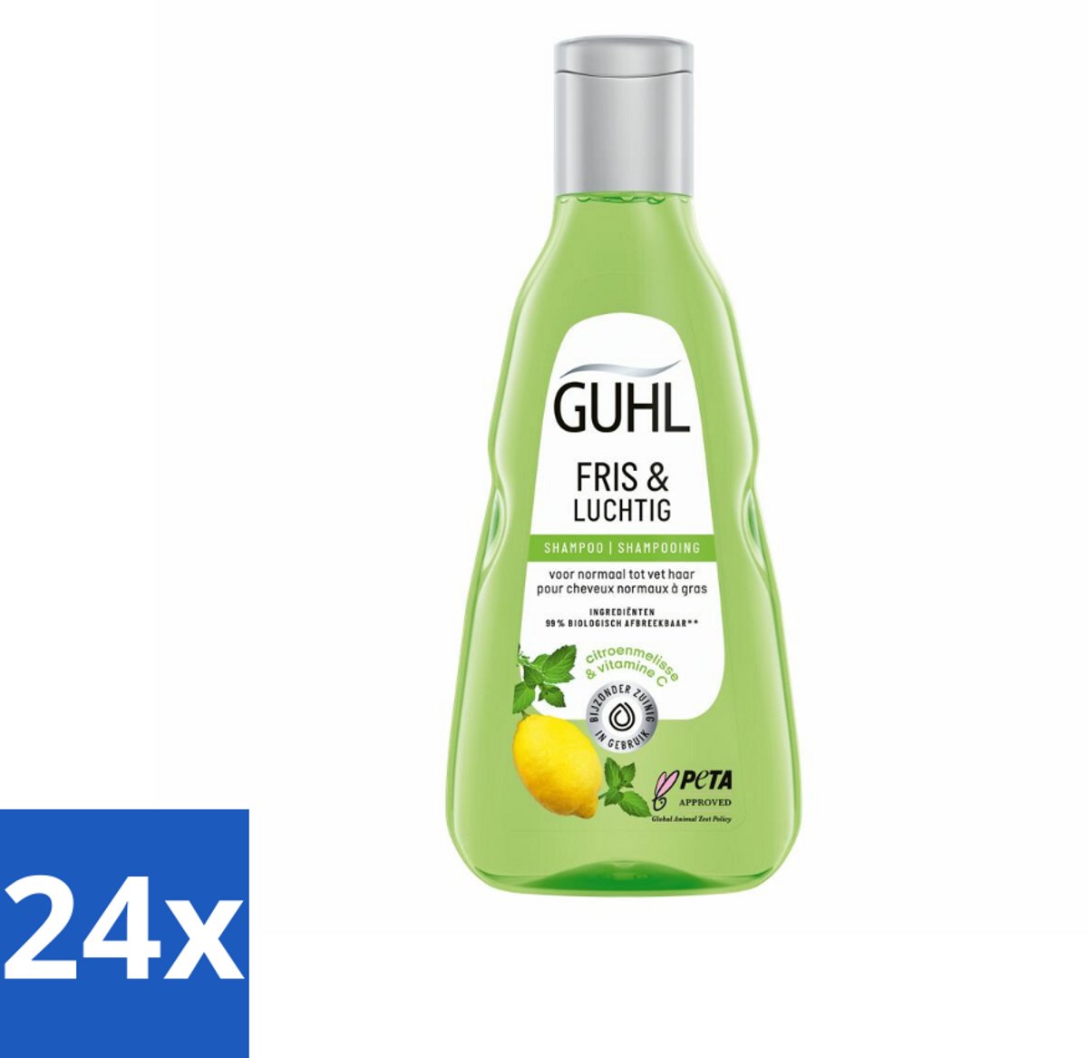 24 x Guhl - Shampoo - Fris & Luchtig - 250 ml - Haarverzorging - Shampoo - Fris Haar - Luchtig Haar - Vet Haar