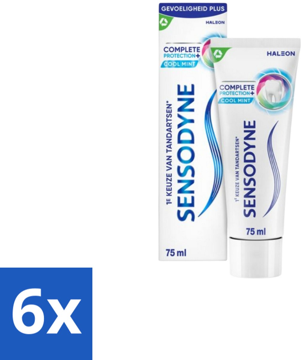 6 x Sensodyne - Tandpasta - Complete Protection + Cool Mint - Koele Munt - 75 ml - Tandpasta Gevoelige Tanden - Tandgevoeligheid - Sensodyne - Complete Protection - Cool Mint