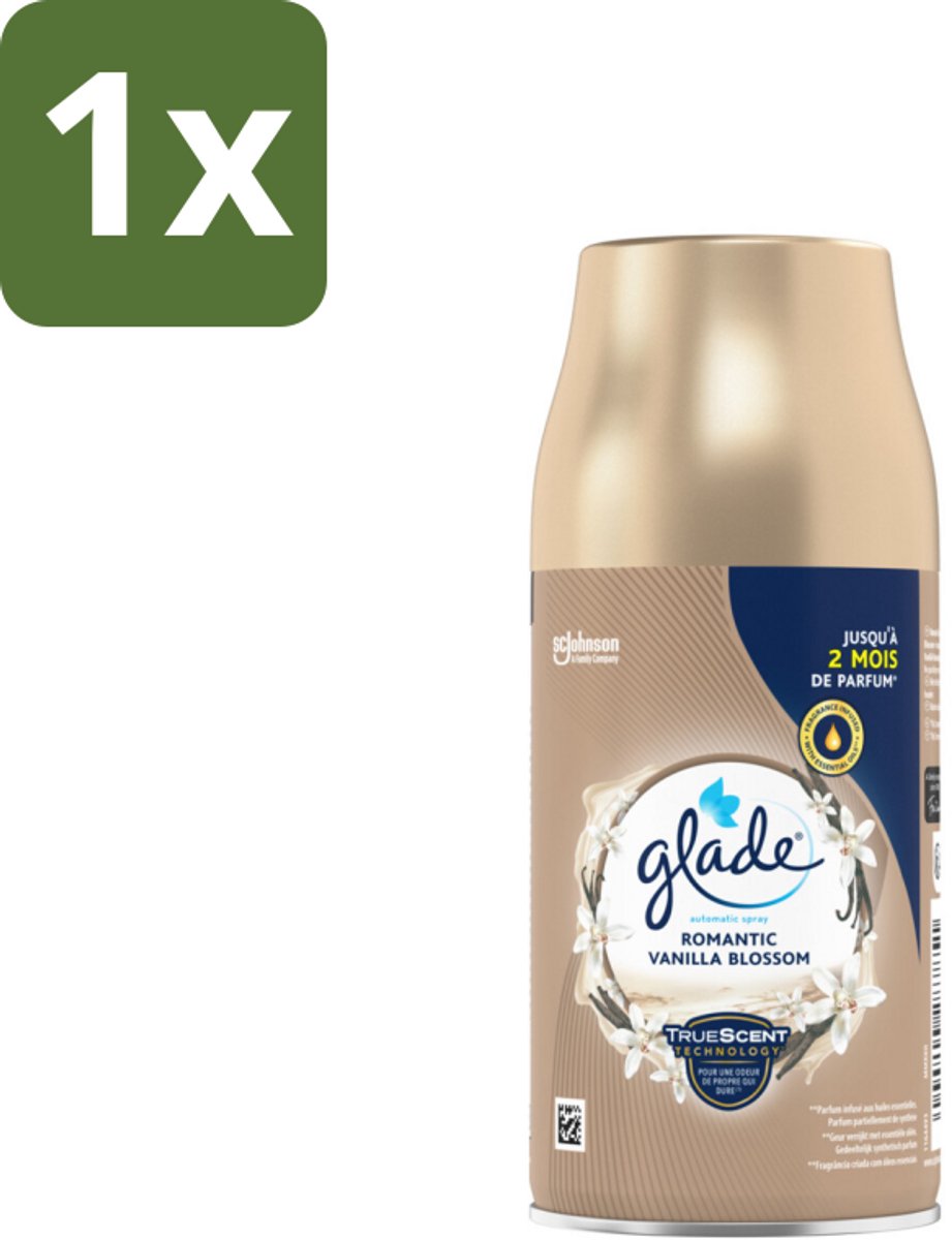 1 x Glade - Automatische Spray - Romantic Vanillebloesem - 269 ml - Romantische Geur - Vanillebloesem - Glade - Geurverspreiding - Essentiële Oliën