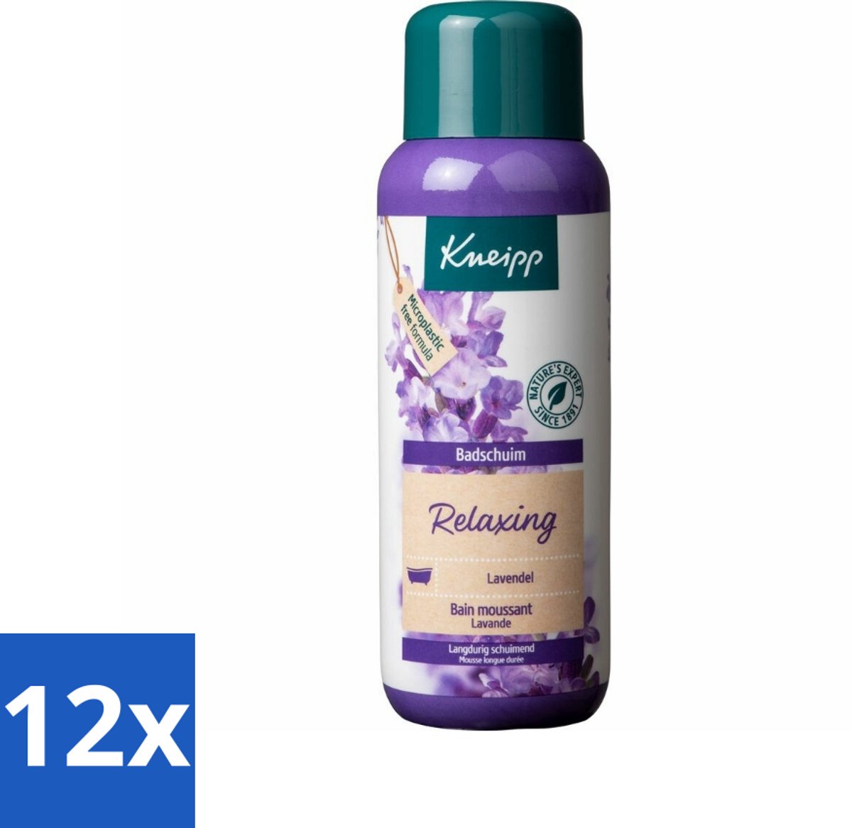 12 x Kneipp - Badschuim - Lavendel - Bloemige geur - 400 ml - Badschuim Lavendel - Ontspannend Bad - Lavendel Geur - Zachte Huid - Vegan Badschuim