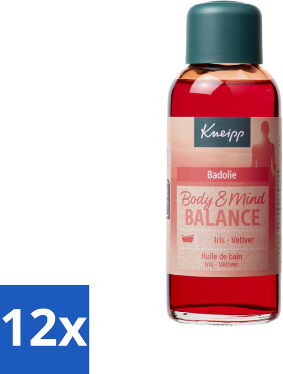 12 x Kneipp - Badolie - Body & Mind Balance - Iris & Vetiver - 100 ml - Badproduct - Badolie - Ontspanning - Stressvermindering - Aromatherapie