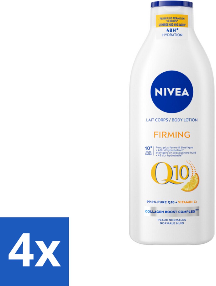 4 x Nivea - Q10 - Verstevigende Bodylotion - Vitamine C - 48 uur Hydratatie - Voor Normale Huid - 400 ml - NIVEA Q10 - Bodylotion - Verstevigende Lotion - Vitamine C - Hydratatie