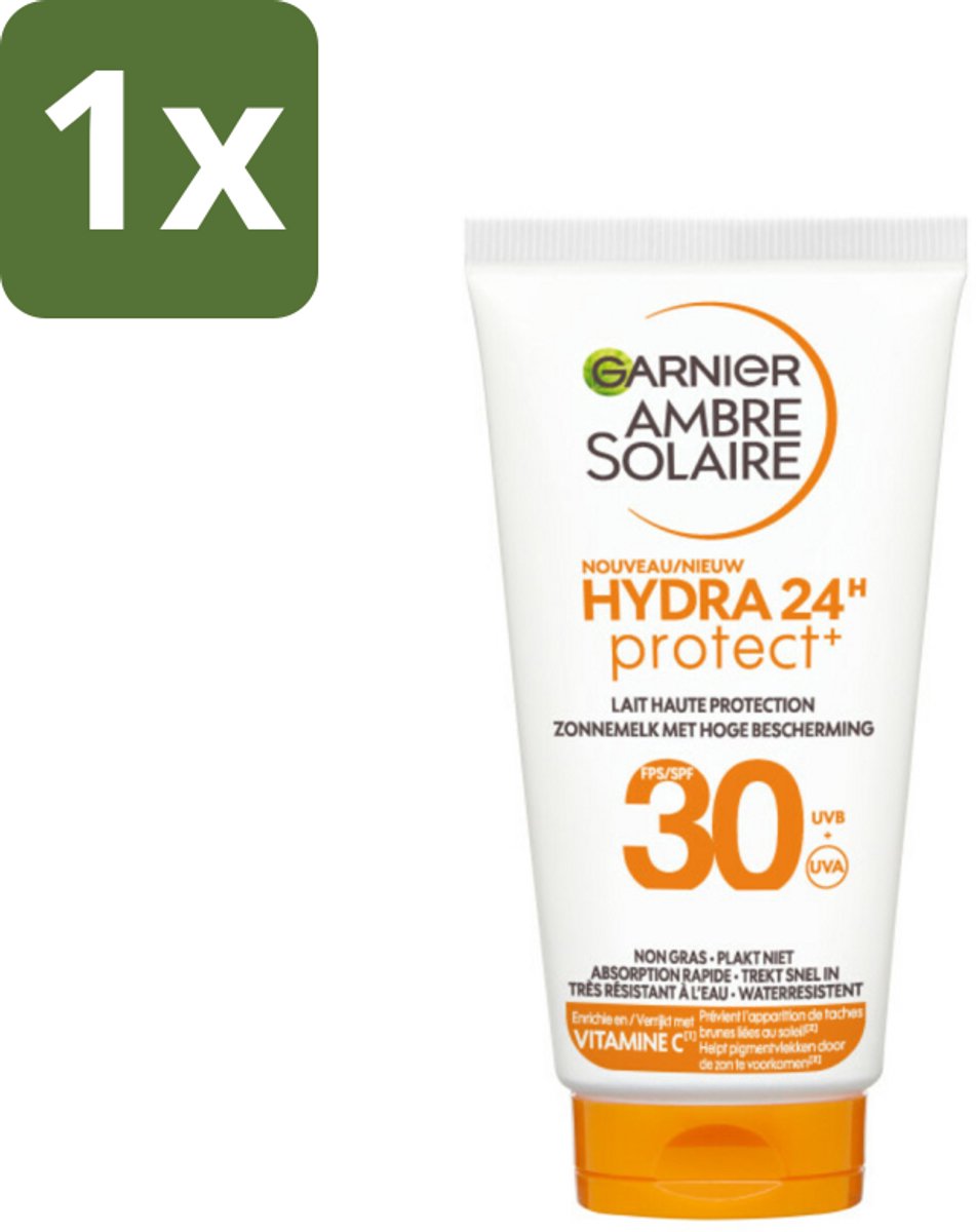 1 x Garnier - Ambre Solaire - Zonnebrandcrème - Hydra 24H Protect - SPF 30 - Reisformaat - 50 ml - Zonbescherming - Zonnebrandcrème - SPF 30 - Hydratatie - Reisformaat