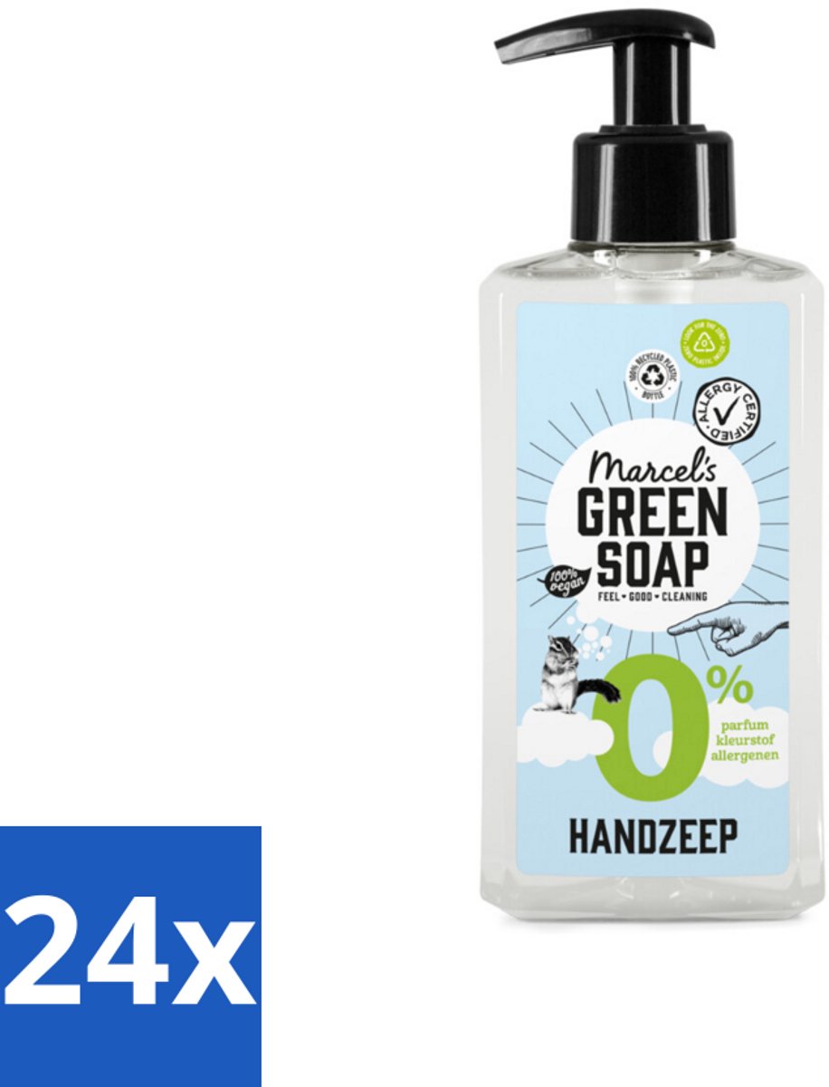 Marcel's Green Soap - Handzeep 0% - Zachte verzorging - 250 ml - Voordeelverpakking - 24 stuks