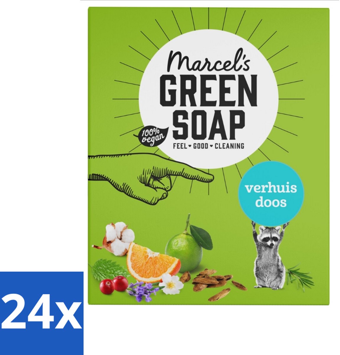 Marcel's Green Soap - Verhuisdoos - Duurzaam Schoonmaken - Natuurlijke verzorging - 8 Zeepjes - Voordeelverpakking - 24 stuks