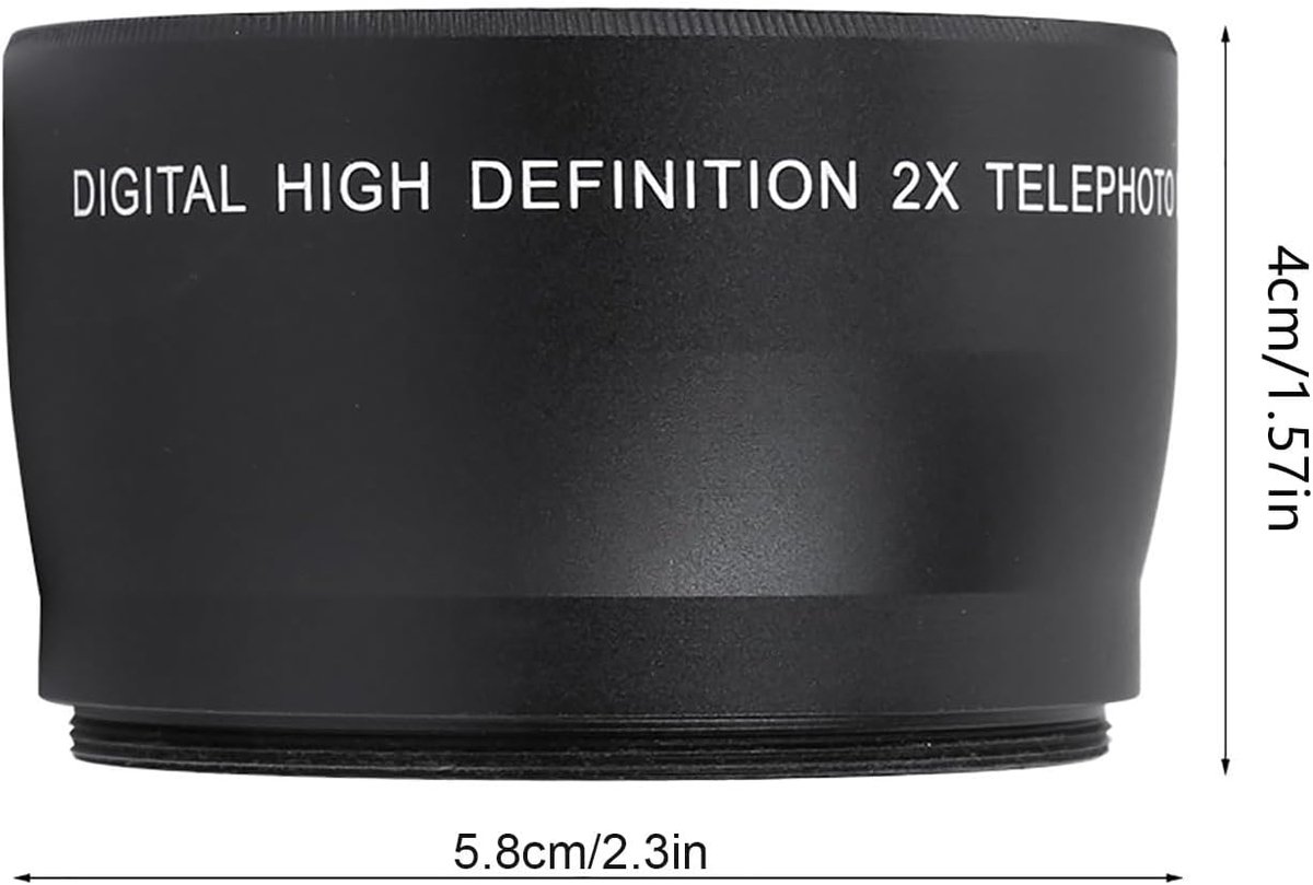 Telelens 2X Zoom - Professionele HD 2X Vergrotende Converterlens - Voor 58mm Camera - Ideaal voor Portretten - ShopVlot