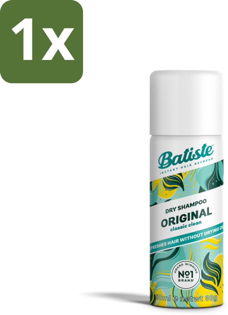 1 x Batiste - Classic Clean - Droogshampoo - Koele en Schone Geur - Verfrist en Geeft Grip - 50ml - Droogshampoo - Haarverfrissend - Haaropfrissen - Sport Haar - Haar Styling