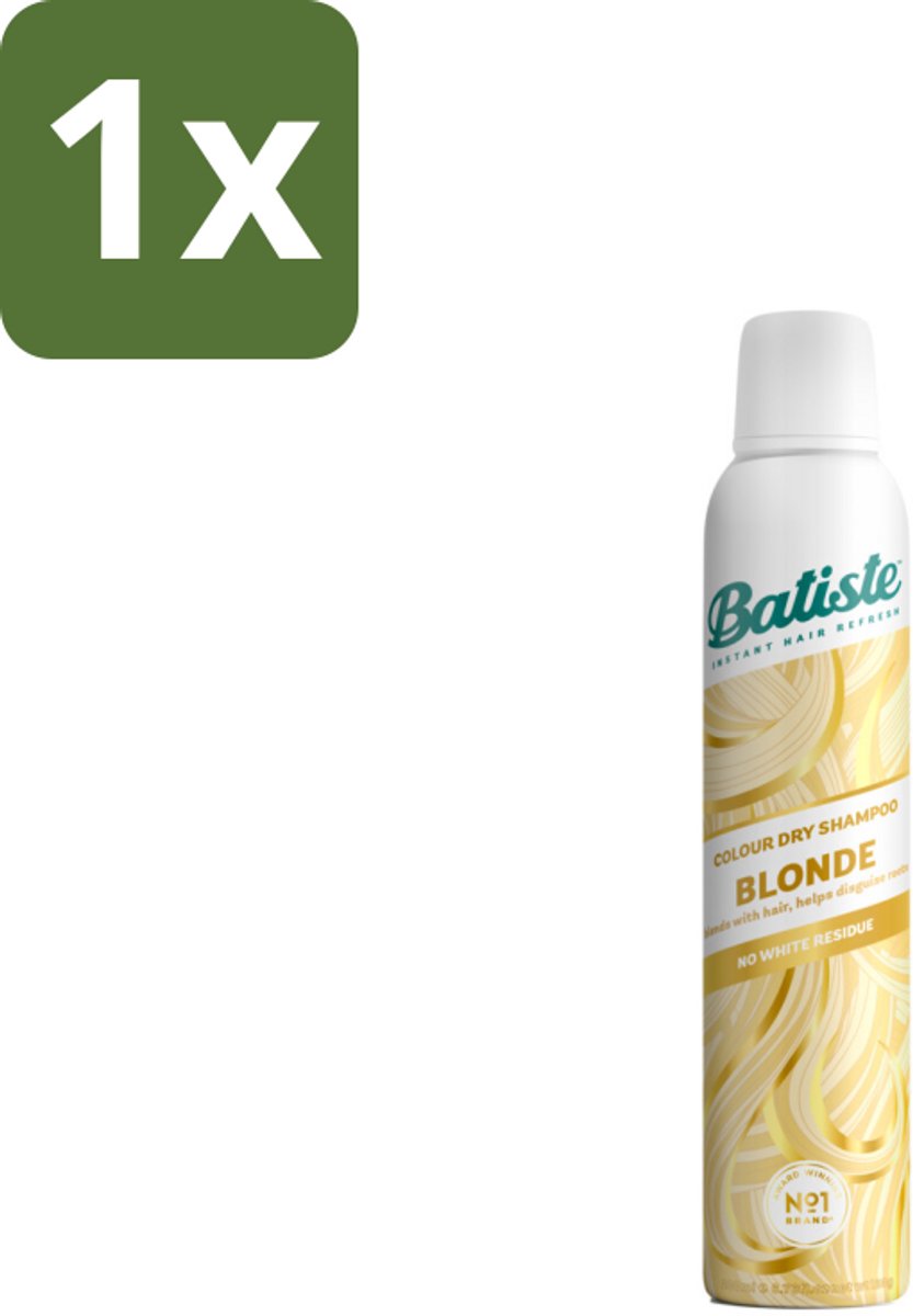 1 x Batiste - Hint of Colour Light Blond - Droogshampoo - Verfrist en Verlevendigt Lichtblond Haar - 200ml - Droogshampoo - Lichtblond Haar - Kleurcorrectie - Uitgroei Camoufleren - Fris Haar