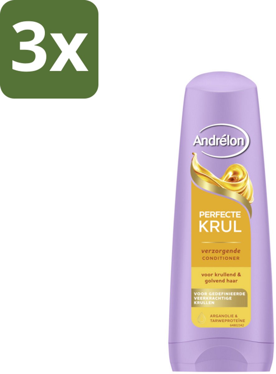 3 x Andrélon – Conditioner – Perfecte Krul – 200 ml - Krullen Verzorging - Krullen Pluisvrij - Krullen Veerkrachtig - Krullen Gedefinieerd - Krullen Zacht