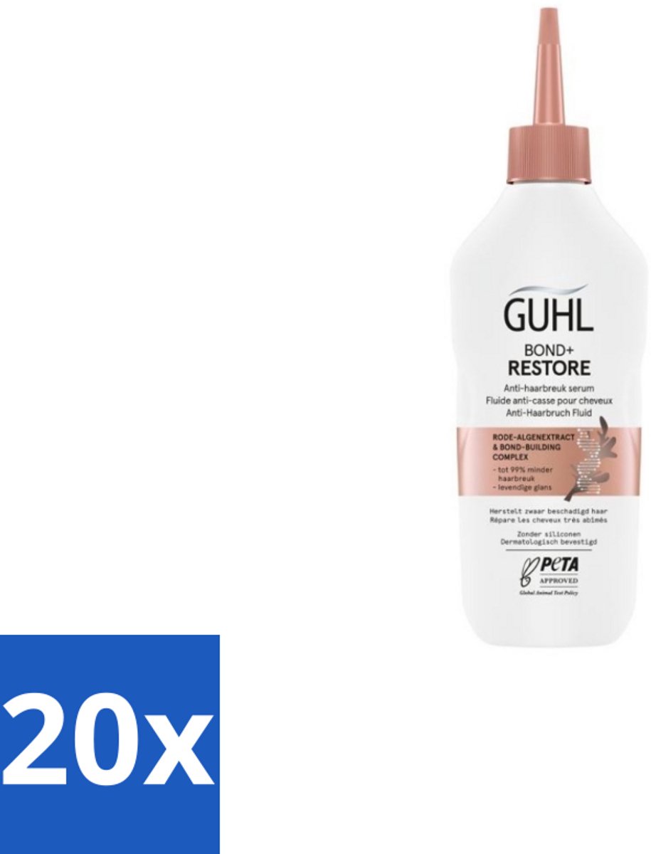 20 x Guhl - Serum - Bond+ Restore Anti-Haarbreuk - 150 ml - Haarbreuk - Haarherstel - Haarbescherming - Anti-haarbreuk Serum - Bond-building