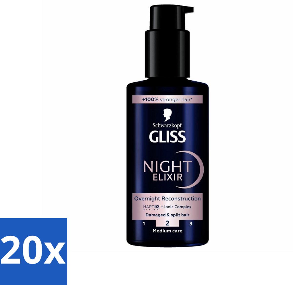 20 x Gliss - Haarserum - Night Elixer Overnight Reconstruction - Tegen Gespleten Haarpunten - 100 ml - Haarserum - Gespleten Haarpunten - Nachtserum - Haarherstel - Haarverzegeling