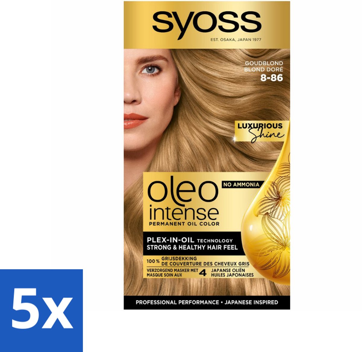 Syoss Oleo Intense - Haarverf - 5-86 - Licht Bruin - 115ml x 5