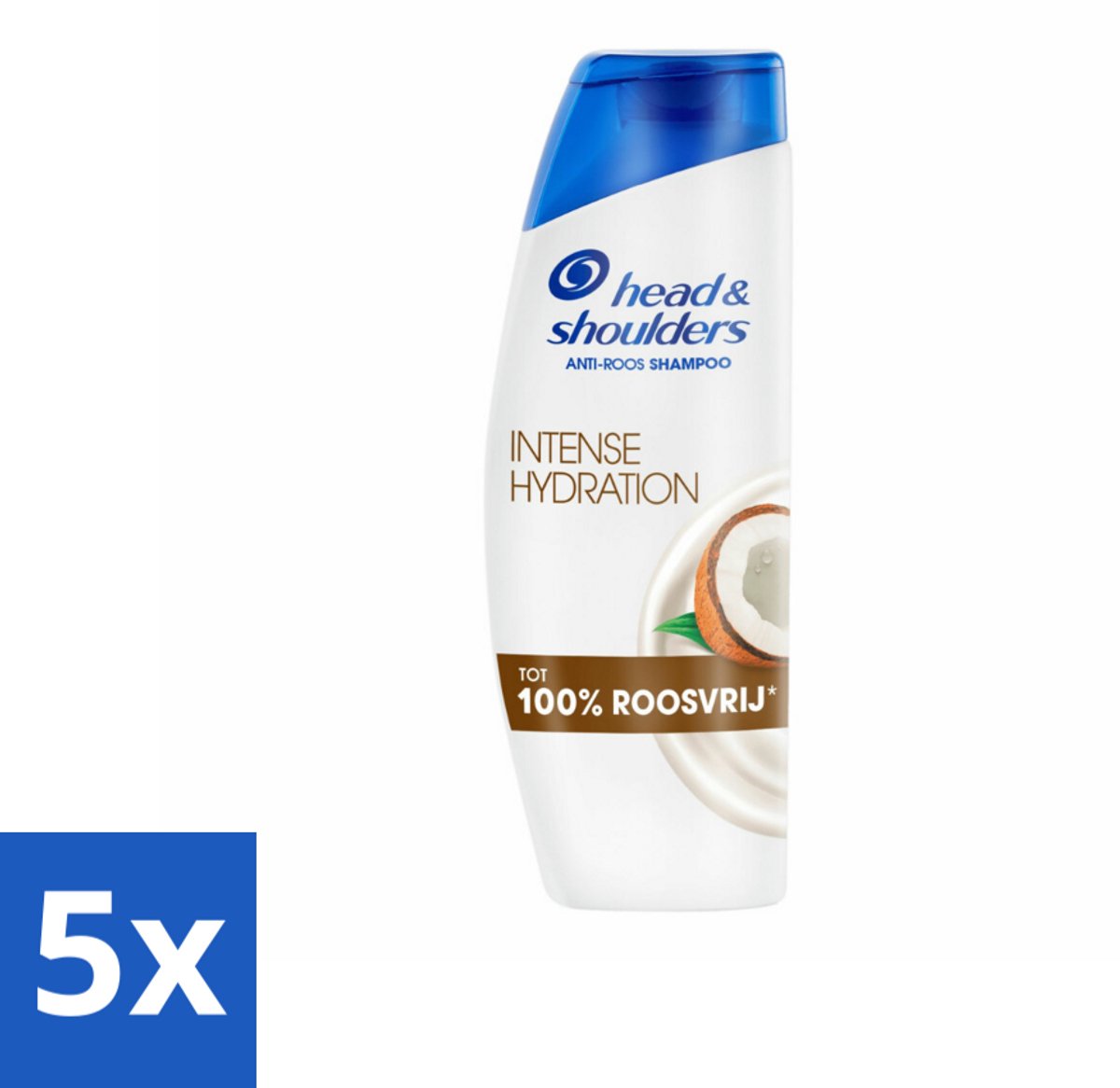 5 x Head & Shoulders - Shampoo - Intense Hydration - 100% Roosvrij - 300 ml - Anti-roos Shampoo - Roosvrij Shampoo - Hoofdoorzaak Roos - Hoofdhuidproblemen - Kokosolie Shampoo