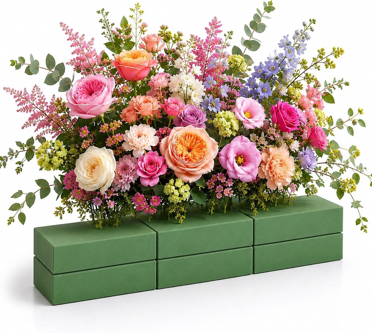 Steekschuim vierkant 14 x 8 x 4 cm - hoge dichtheid - snelle wateropname - stevig vastzetten van bloemen - ShopVlot
