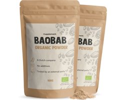 Cupplement Baobab Poeder Biologisch Combideal 2x 100 gram - Boabab - Vrucht - Vegan - Zonder toevoegingen - Lab getest - 20 dagen voorraad per zakje