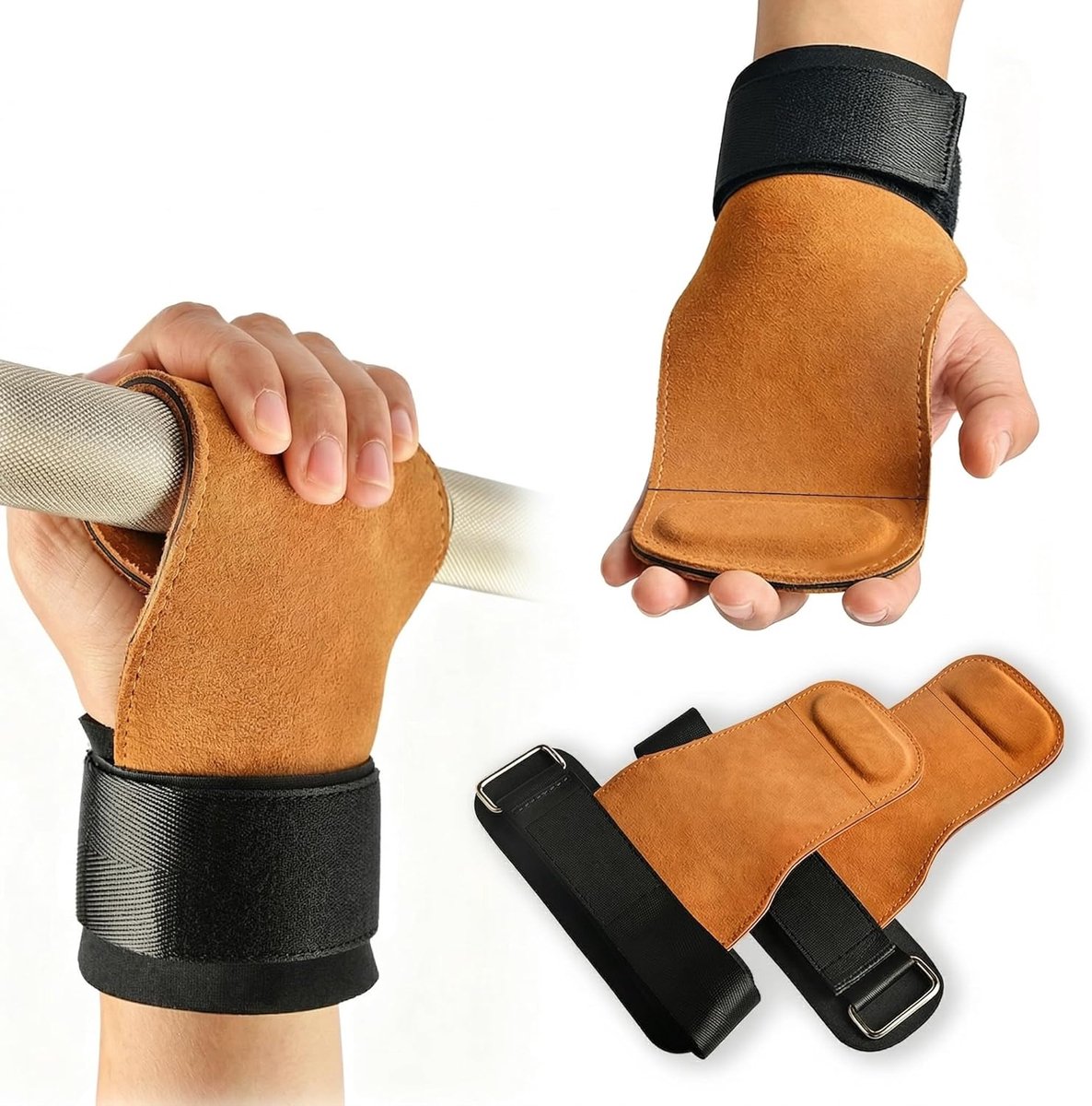 Weight Lifting Straps 12mm Padded, 300kg Load Capacity, Heavy Duty Gym Bands, Non-Slip Weightlifting Wrist Rests for - ShopVlot