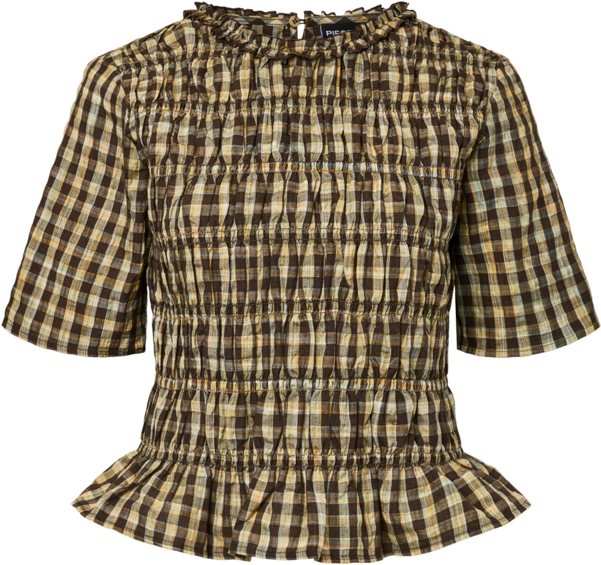 Pieces Top Pcadalaide 2/4 Smock Top Wvn 17166911 Crocodile/whitecap Grey Dames Maat - L