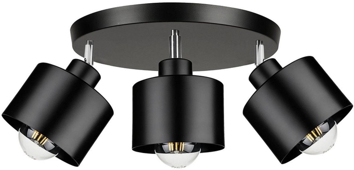 Zwarte Plafondlamp Kubek met 3xE27 fitting, verstelbaar