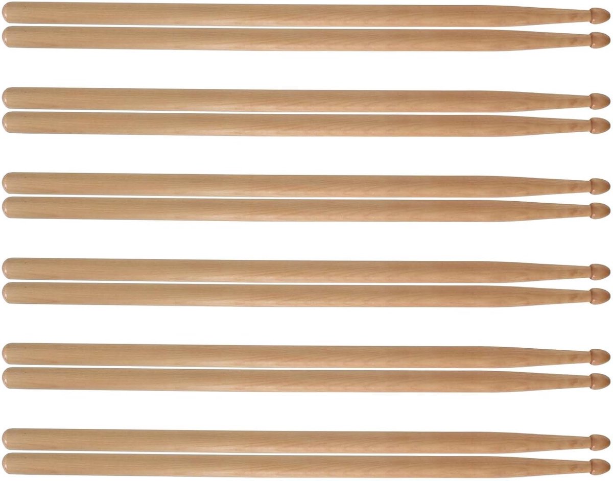 6 Pairs of Drumsticks, Classic Maple Wood Drumsticks Set with Oval Tip Wood for Adults, Children and Beginners (5A) - ShopVlot