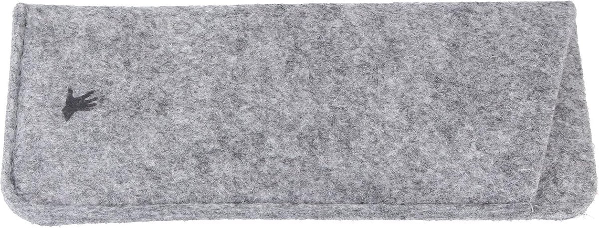 Classic plug-in glasses case "BOBBY XL" made of felt in grey, Grey - ShopVlot