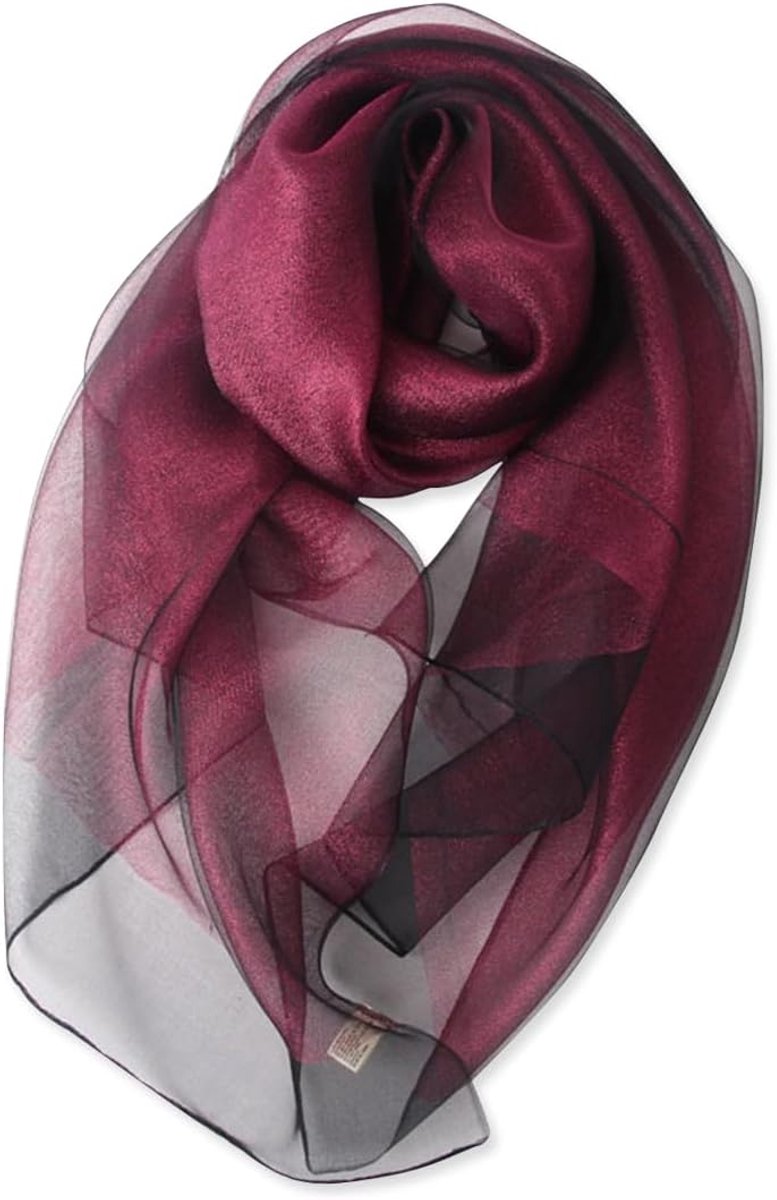 LumiSyne Double Layer Organza Silk Scarf Women Glitter Scarves and Wraps for Evening Dress Plain with Gold Thread - ShopVlot