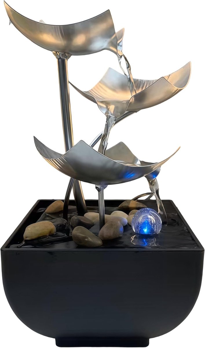 Room Fountain, Table Fountain, Waterfall with LED Lighting - ShopVlot