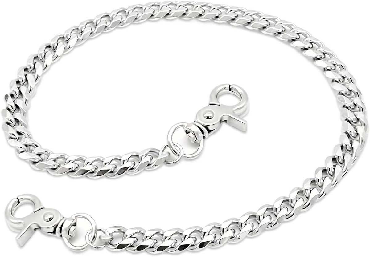Broekketting 50 cm, ketting portemonnee Heavy Duty van metaal, kettingen sleutelhanger met karabijnhaak, gothic punk - ShopVlot