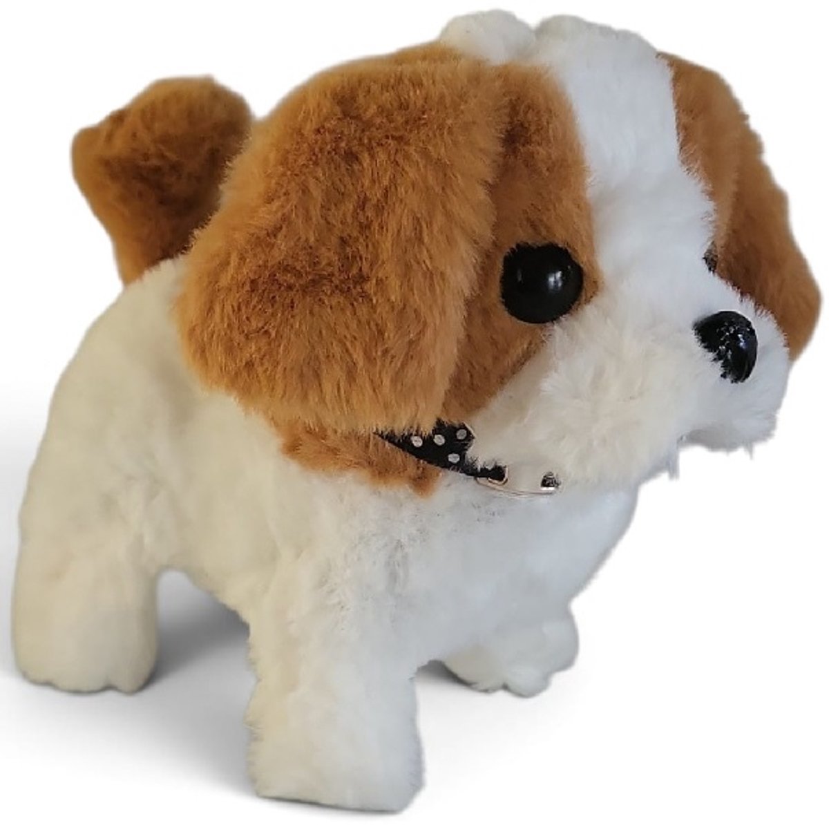 Een schattige en lieve knuffel waar geluid uitkomt! Doe een batterij in het hondje en zet hem neer, dan loopt de hond vanzelf weg! Dit hondje is 15cm hoog. Leuk om voor jezelf te kopen of om cadeau te geven aan iemand.