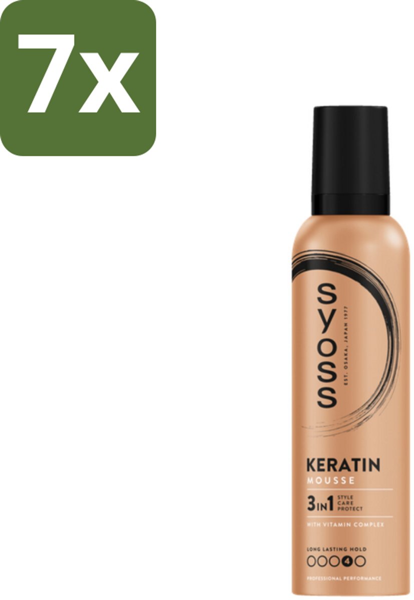 Syoss - Keratin - Haarmousse - Versterkt Haarvezels - 250 ml - Bulkverpakking - 7 stuks