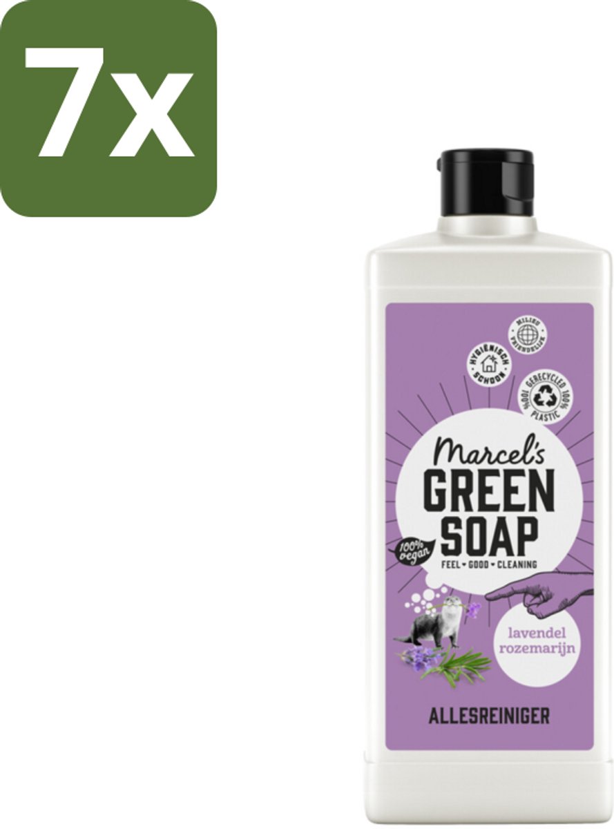 Marcel's Green Soap - Allesreiniger - Lavendel & Rozemarijn - Natuurlijk & effectief - 750 ml - Bulkverpakking - 7 stuks