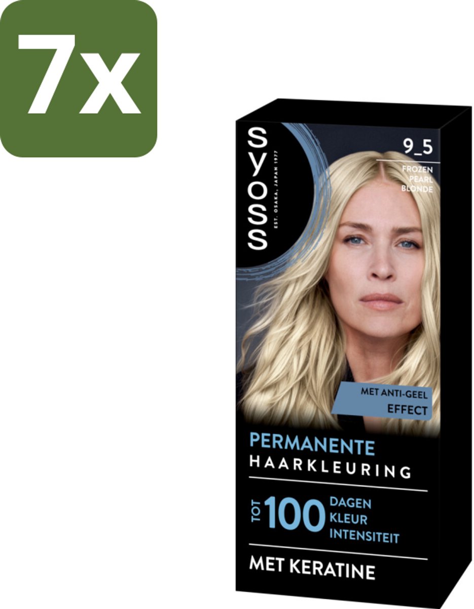 SYOSS - Coloration 9-5 Frozen Pearl Blonde - Haarverf - Grijsdekking - Vermindert Haarbreuk - Bulkverpakking - 7 stuks