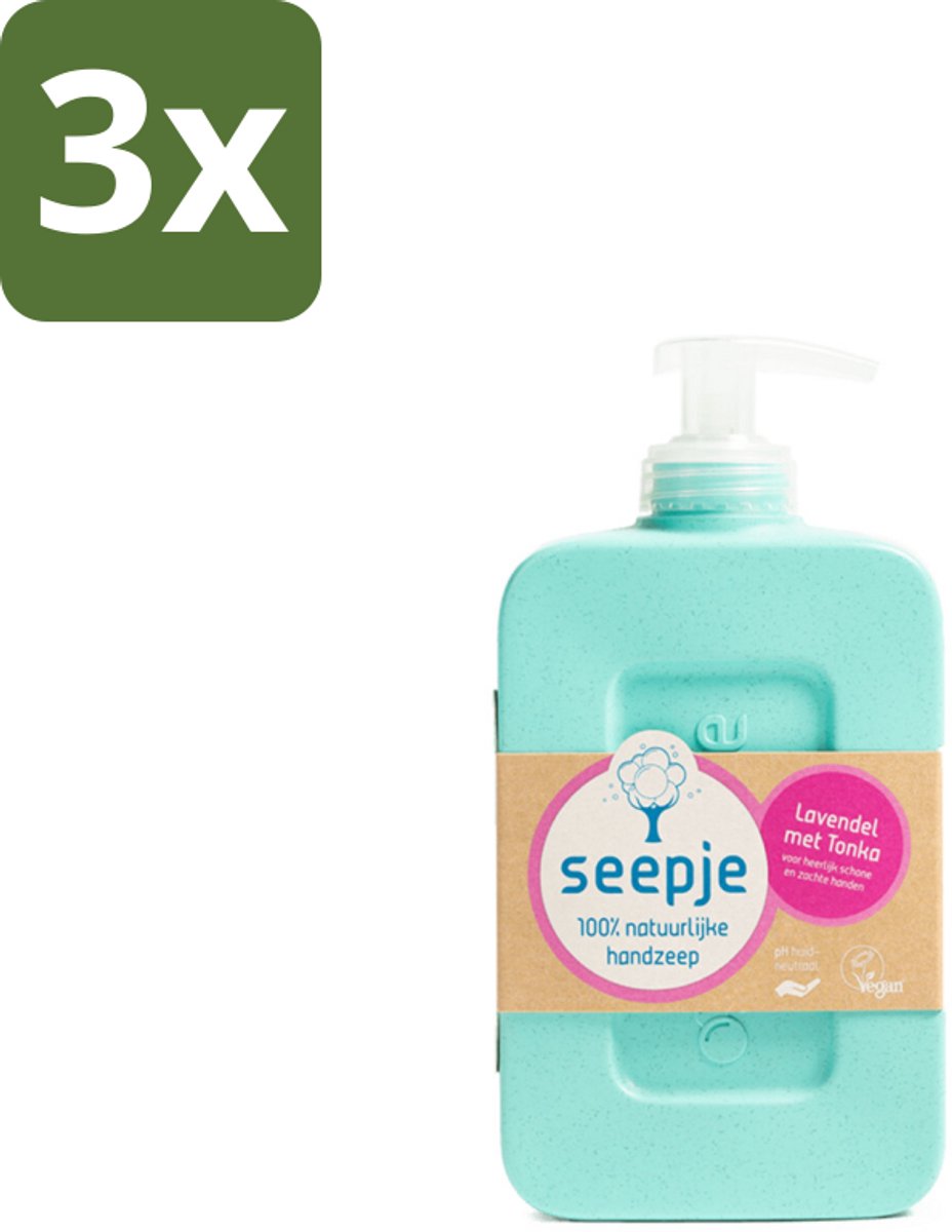 Seepje - Handzeep - Zachte Geur - Lavendel met Tonka - 300 ml - Bulkverpakking - 3 stuks