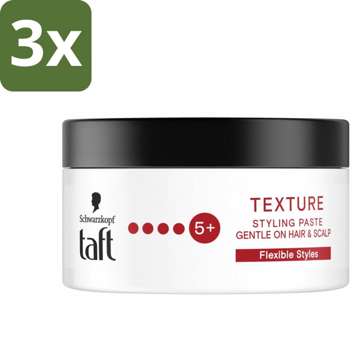 Taft - Texture Styling Paste - Hold 5+ - Gedefinieerde textuur - 100 ml - Bulkverpakking - 3 stuks