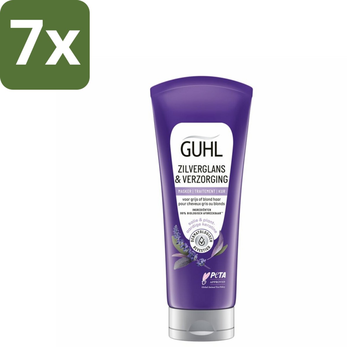 Guhl - Haarmasker - Zilverglans & Verzorging Anti-Geel - 200 ml - Bulkverpakking - 7 stuks