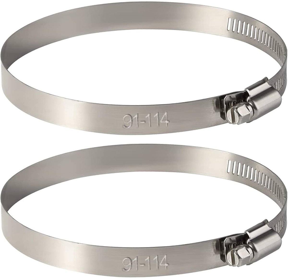 Hose clips 4 inch verstelbaar - RVS - 91-114mm - Voor het fixeren van slangaansluitingen - ShopVlot
