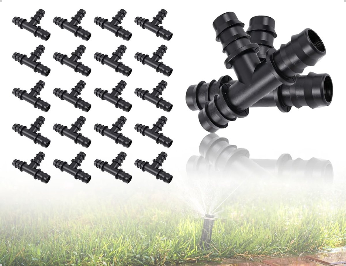 Slangconnector T-stuk - kunststof - 16 mm - ideaal voor irrigatiesystemen - ShopVlot