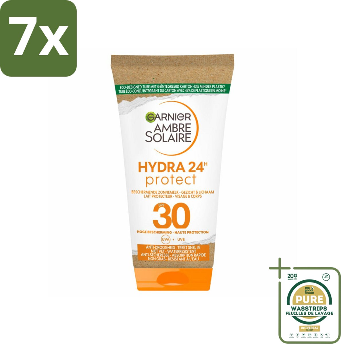 7 x Garnier - Ambre Solaire - Zonnebrandmelk - SPF 30 - Reisformaat - Gezicht & Lichaam - 50 ml - Grootverpakking - Zonbescherming - Zonnebrandmelk - SPF 30 - Gezicht En Lichaam - Reisformaat