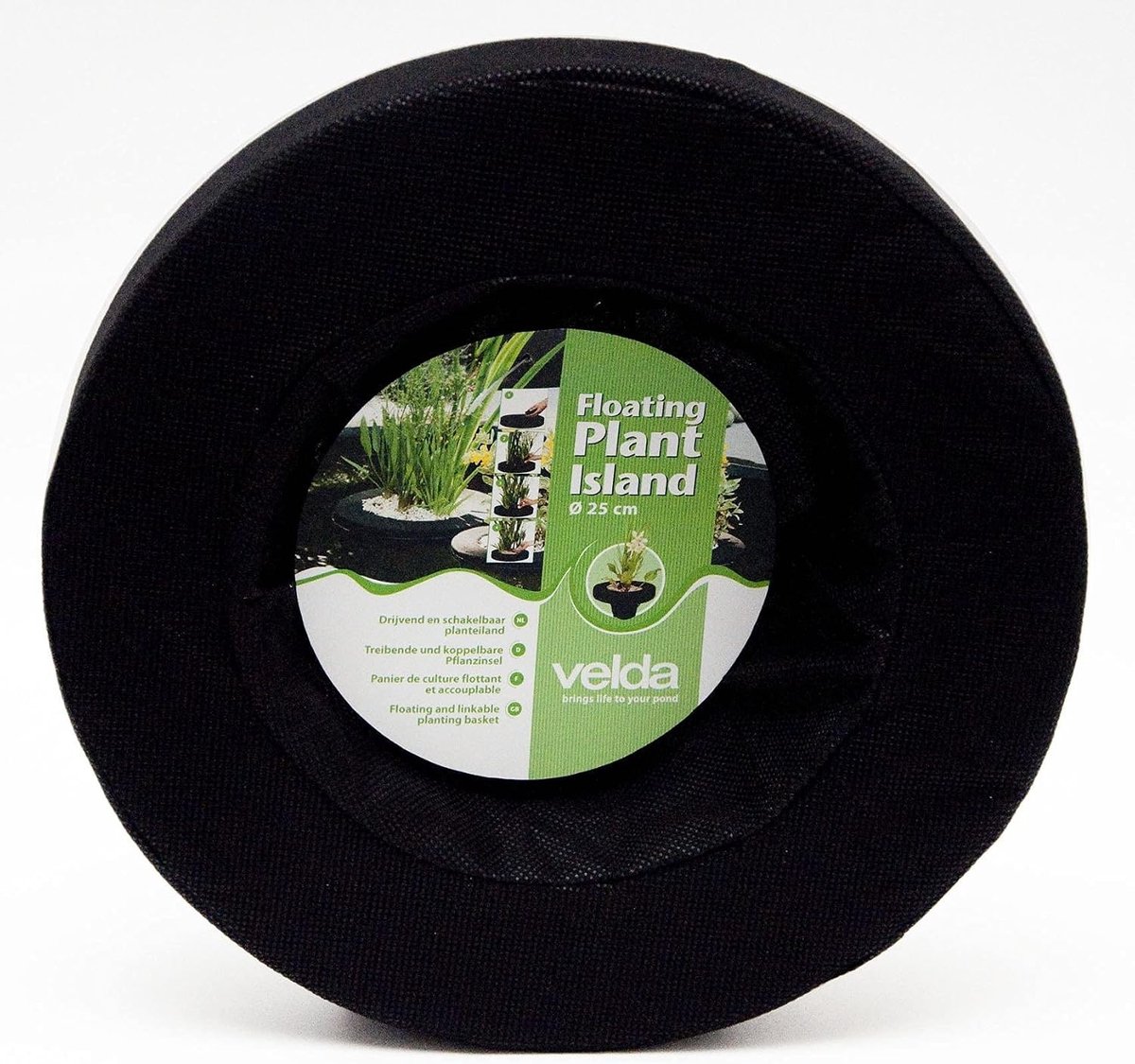 Drijvend Planten Eiland - Zwart - Ø 25 cm - Styropor met Textielbekleding - Voor Vijverplanten