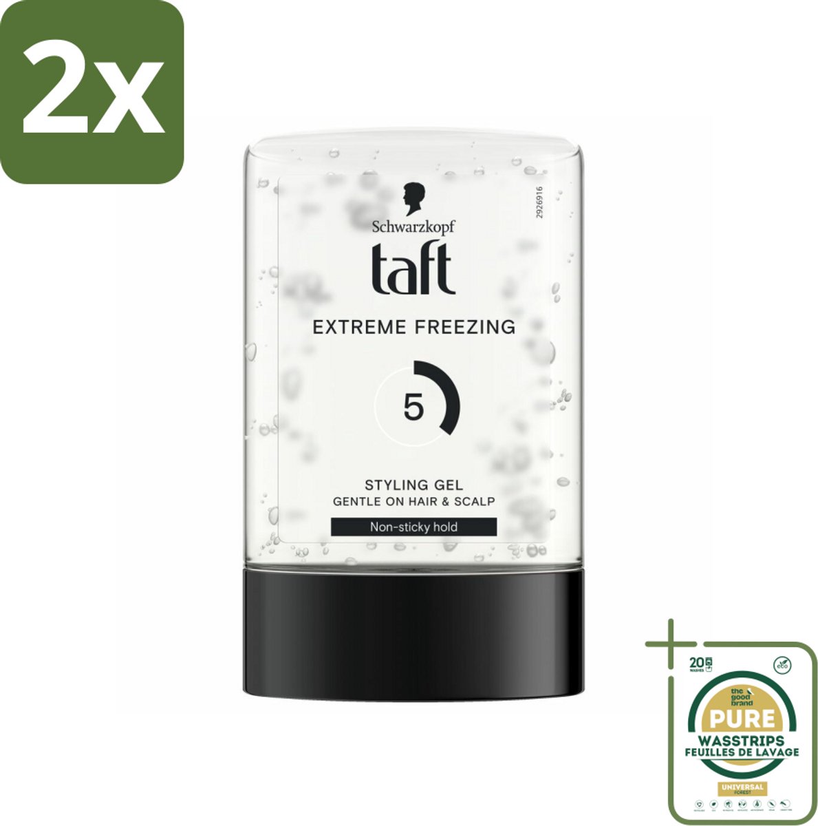Taft - Extreme freezing 5 - Styling Gel - Sterke hold - 300 ml - Voordeelverpakking - 2 stuks - Extreme hold - Sterke fixatie