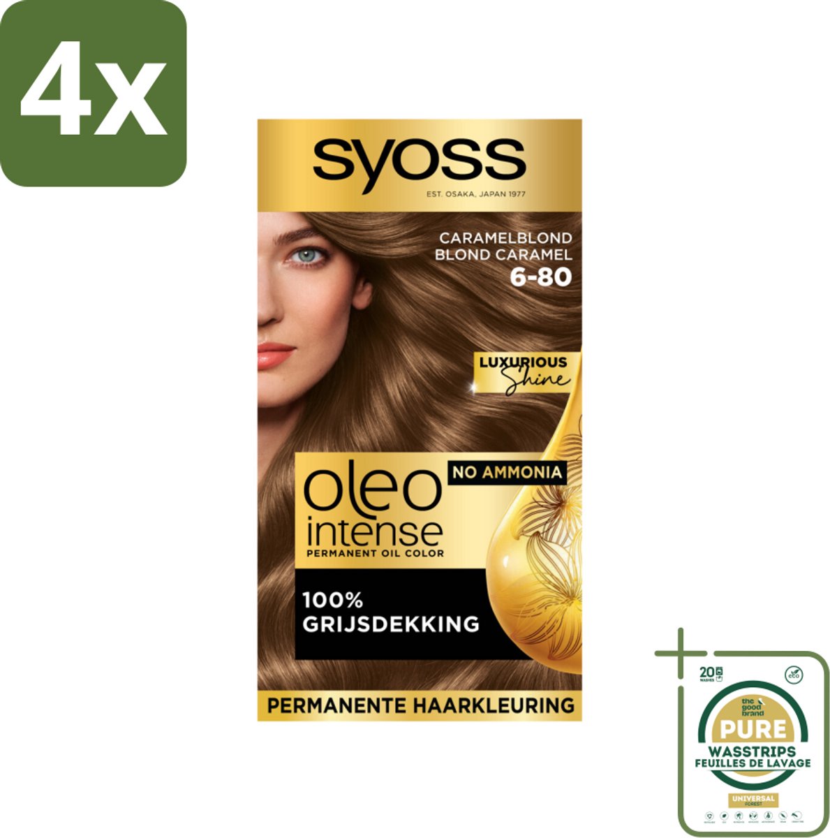 Syoss Oleo Intense - Haarverf - 6-80 - Caramelblond - 115ml x 4